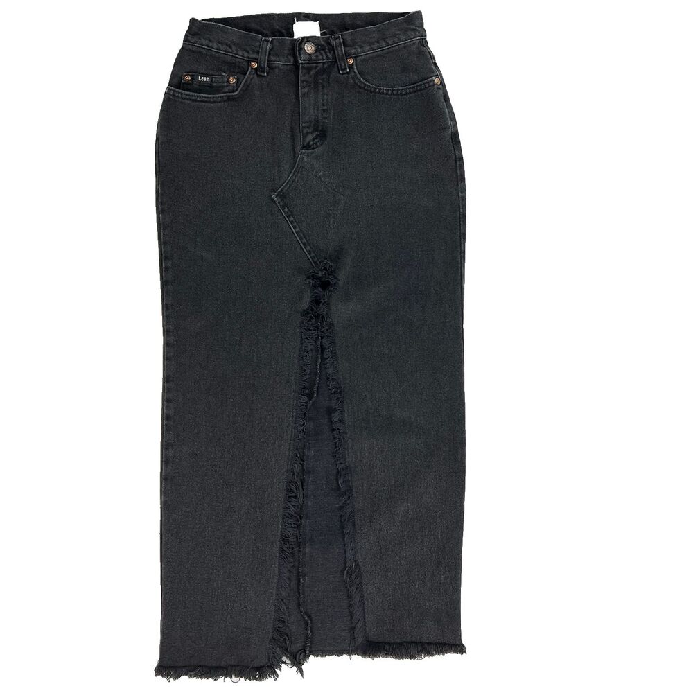 Furst of a Kind Reworked Vintage Distressed Denim Maxi Skirt XS